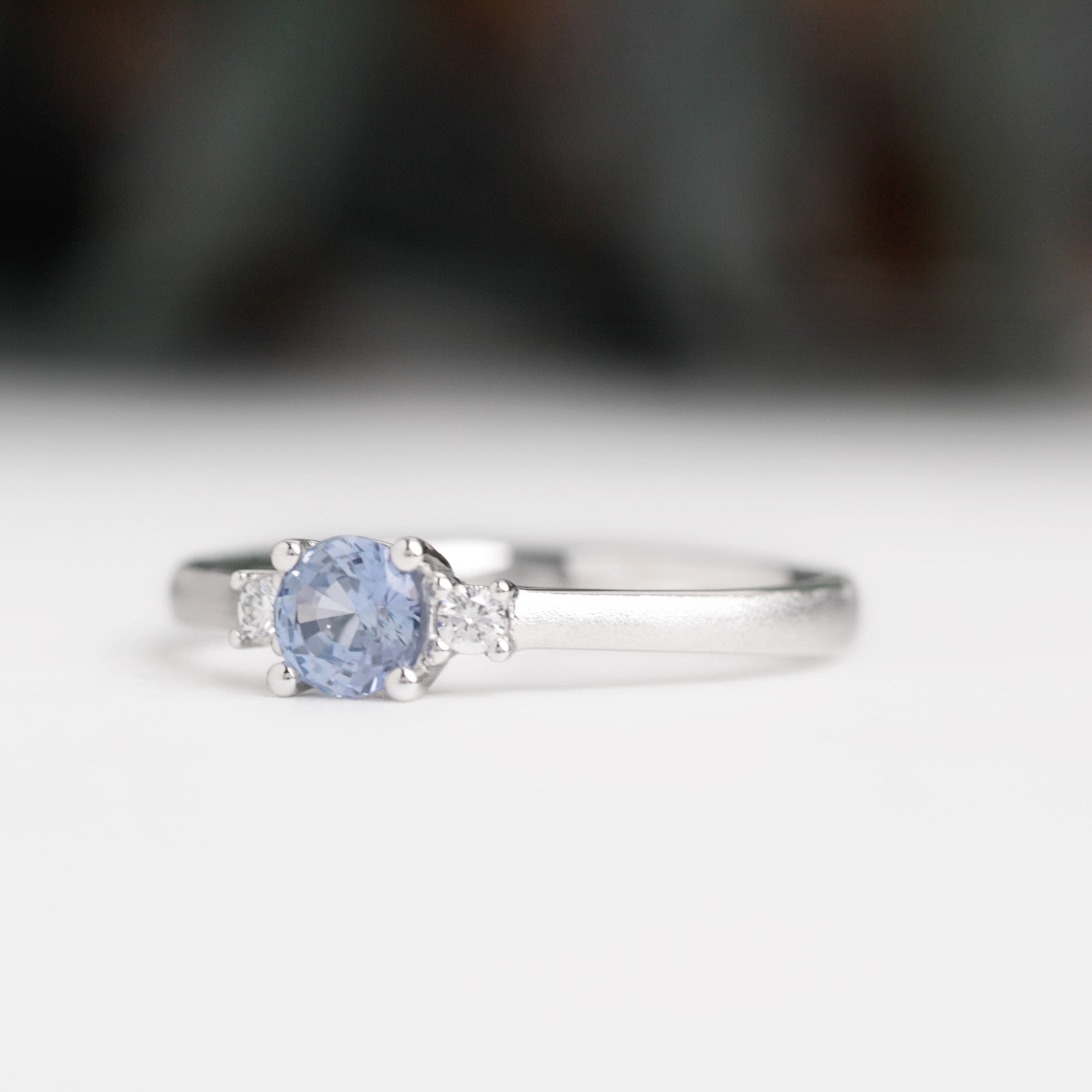aquamarine blue sapphire diamond engagement ring white gold