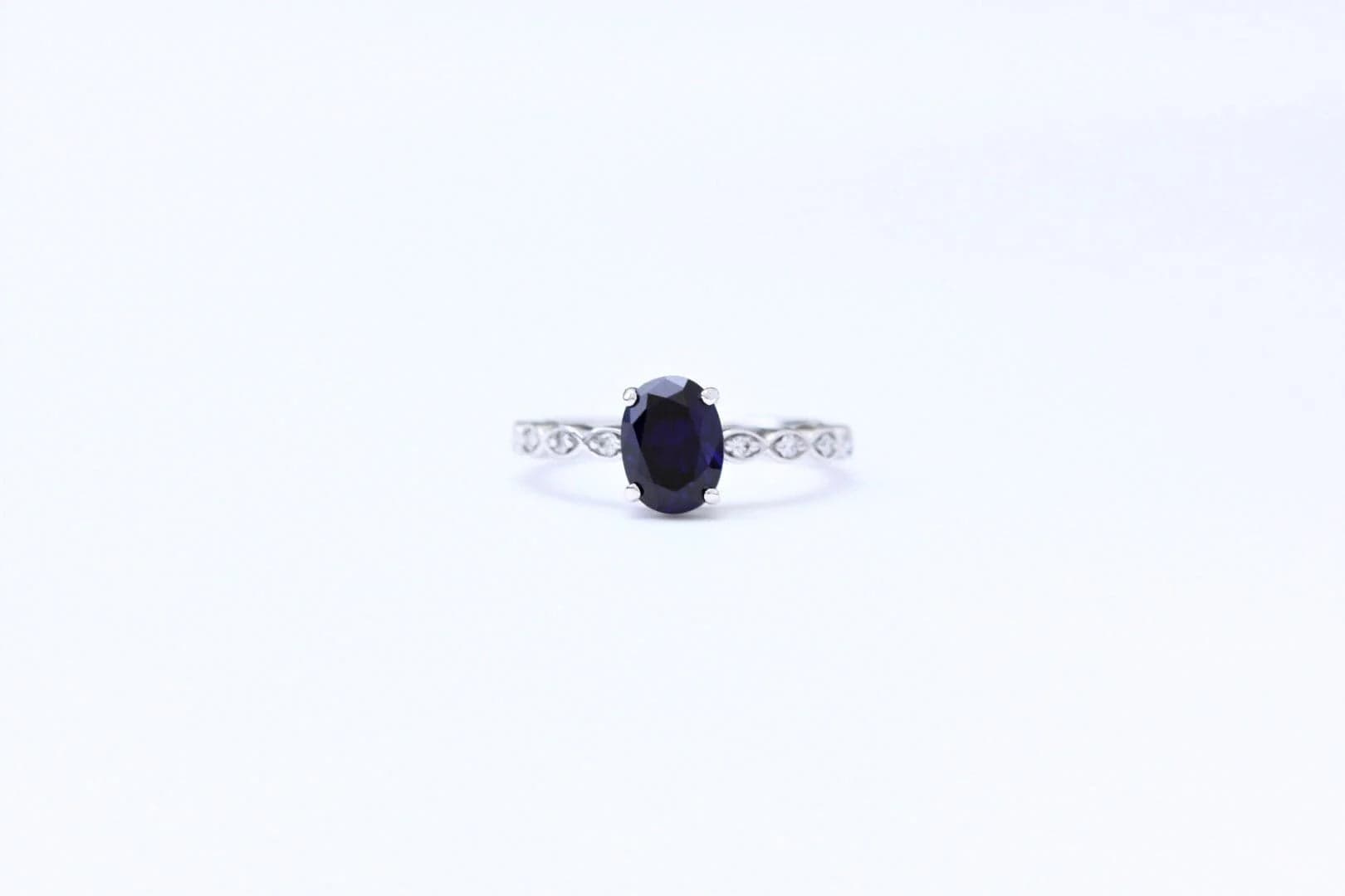 Sapphire and Diamond Engagement Ring