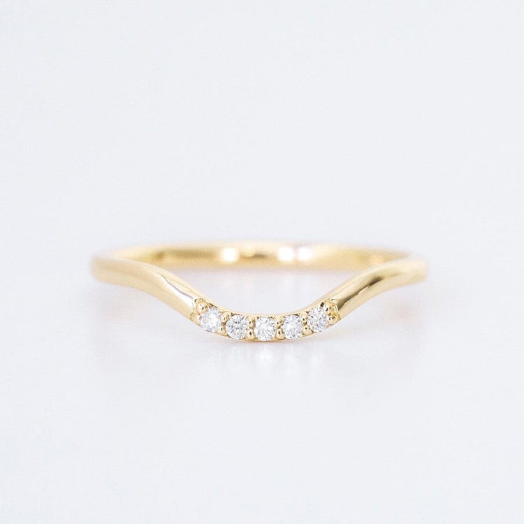 Curved Diamond Wedding Band - Vinny & Charles