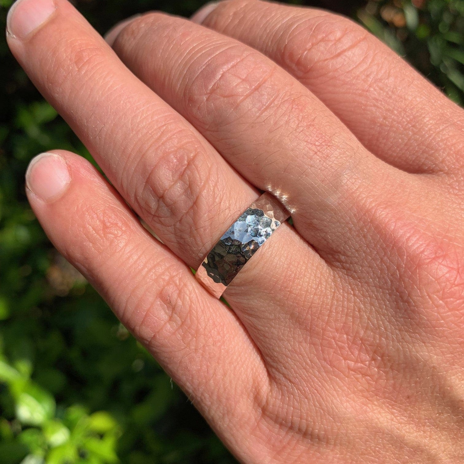 Hammered Mens Wedding Ring - Vinny & Charles