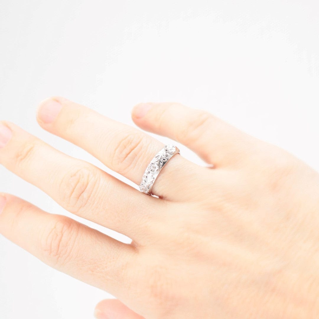 Poppy Leaf Wedding Ring Set - Vinny & Charles