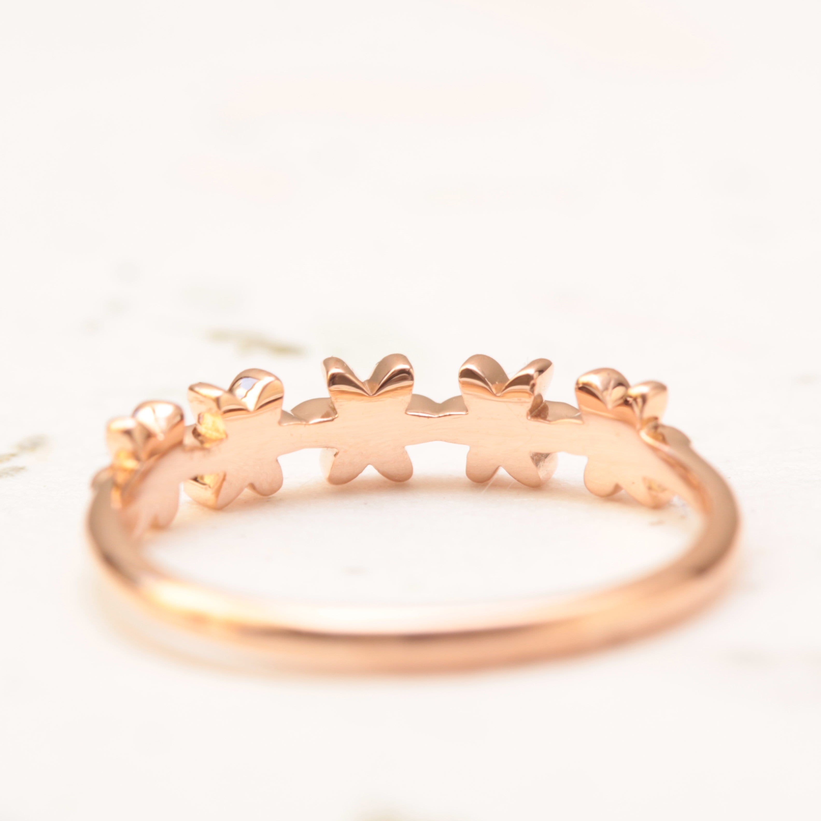 Curved Flower Wedding Band - Vinny & Charles