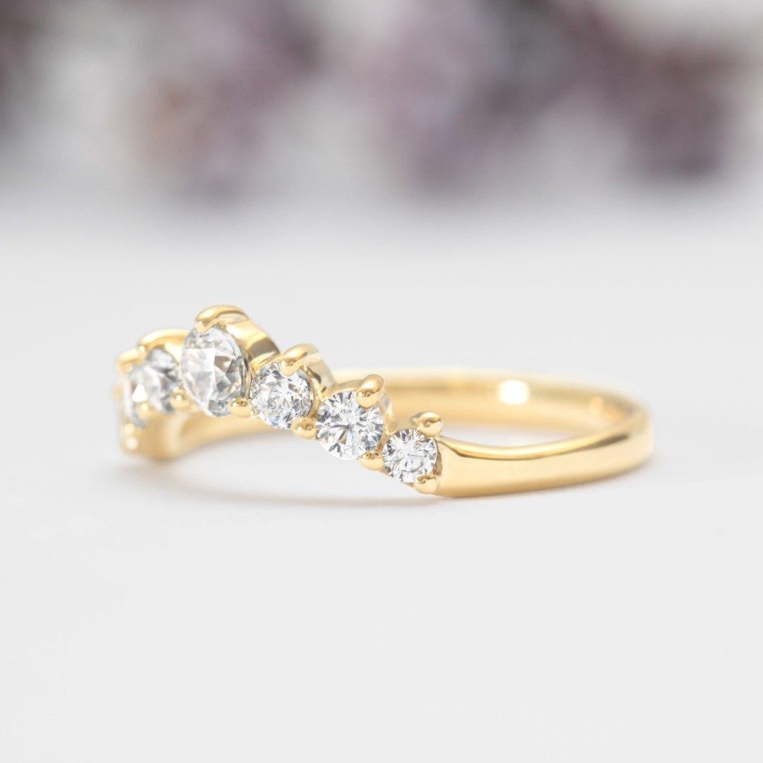 Curved Diamond Crown Wedding Band - Vinny & Charles