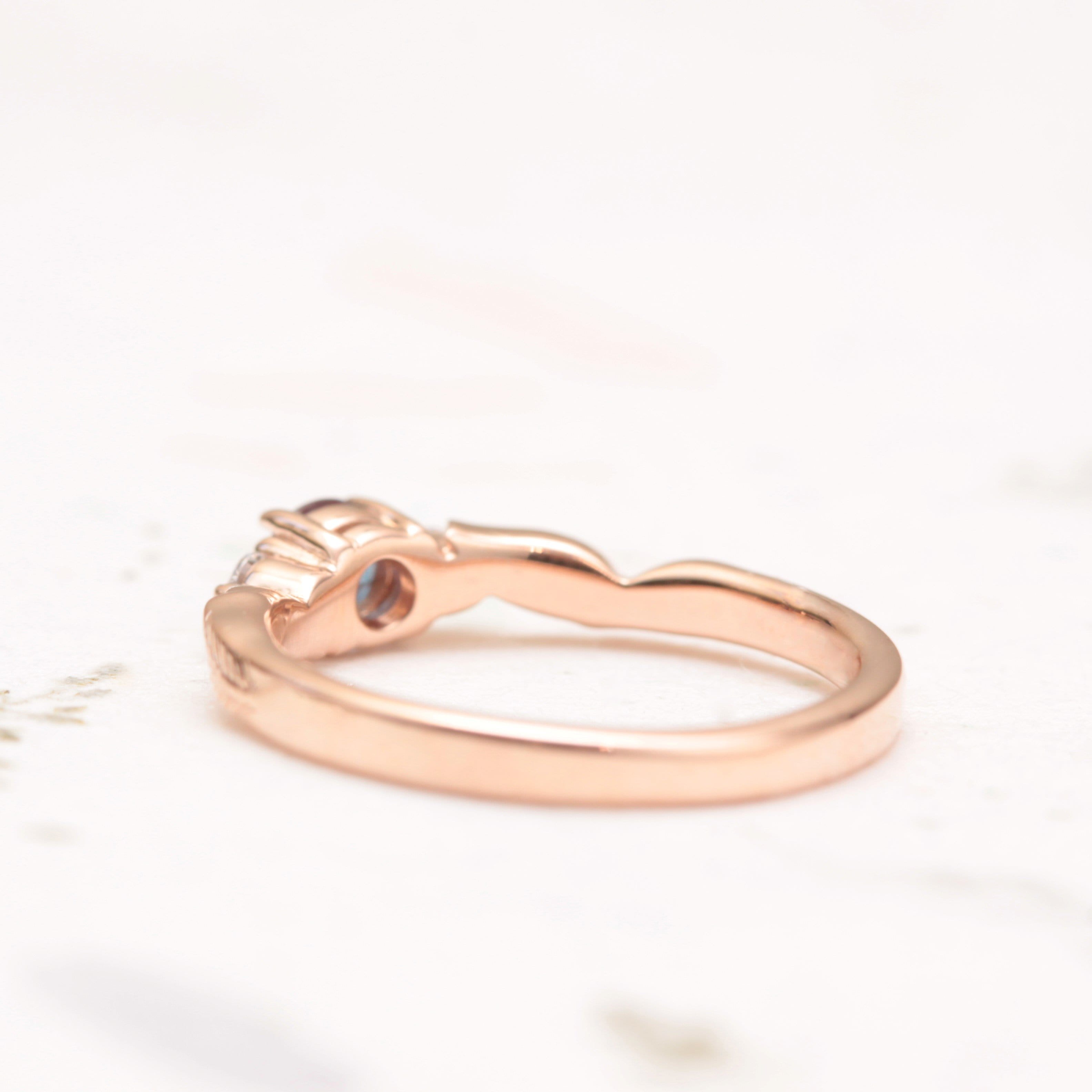 Alexandrite Leaf Engagement Ring - Vinny & Charles