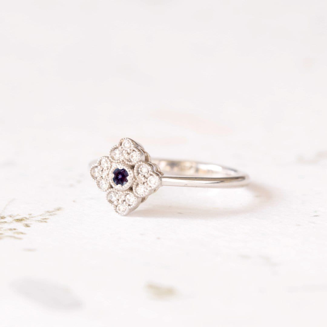 Antique style alexandrite engagement ring - Vinny & Charles