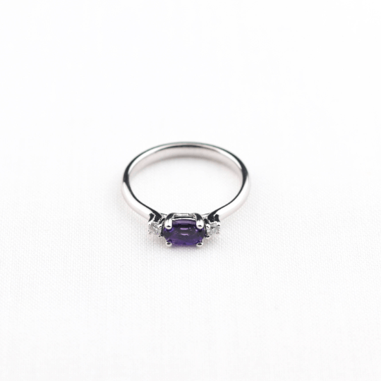 Amethyst Diamond Engagement Ring - Vinny & Charles