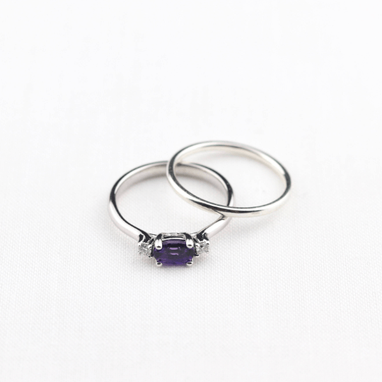 Amethyst Diamond Engagement Ring - Vinny & Charles
