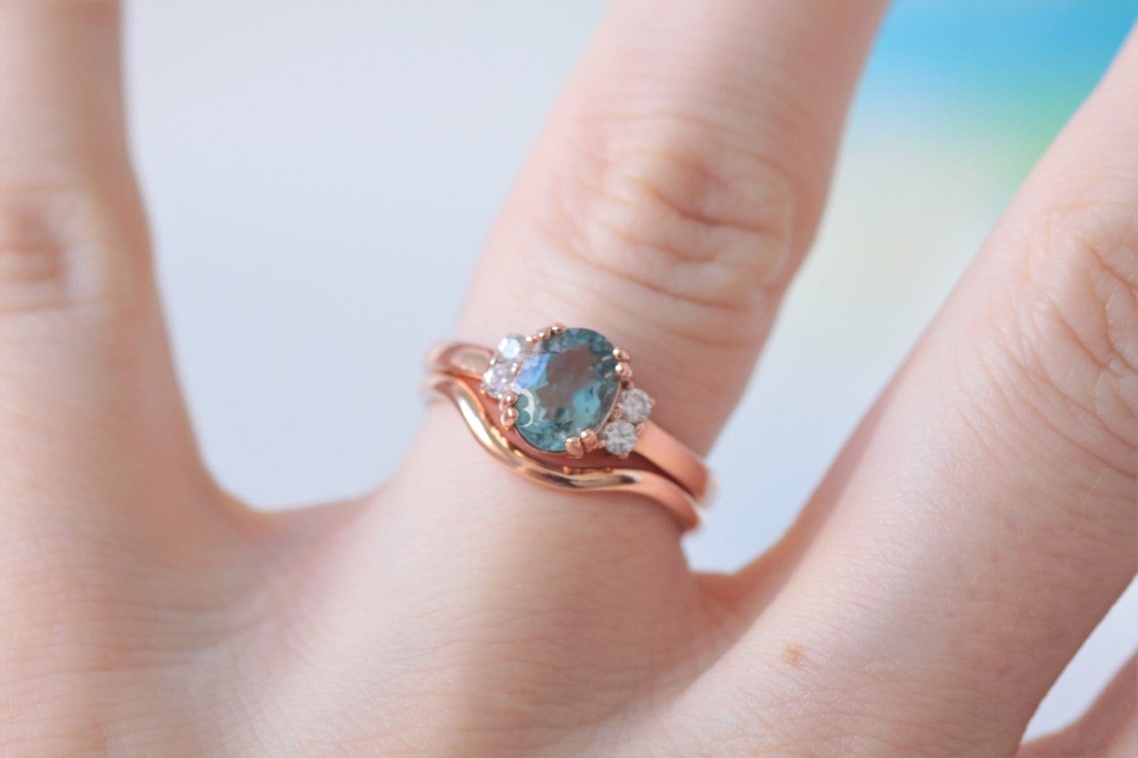 Aquamarine and Diamond Engagement Ring - Vinny & Charles