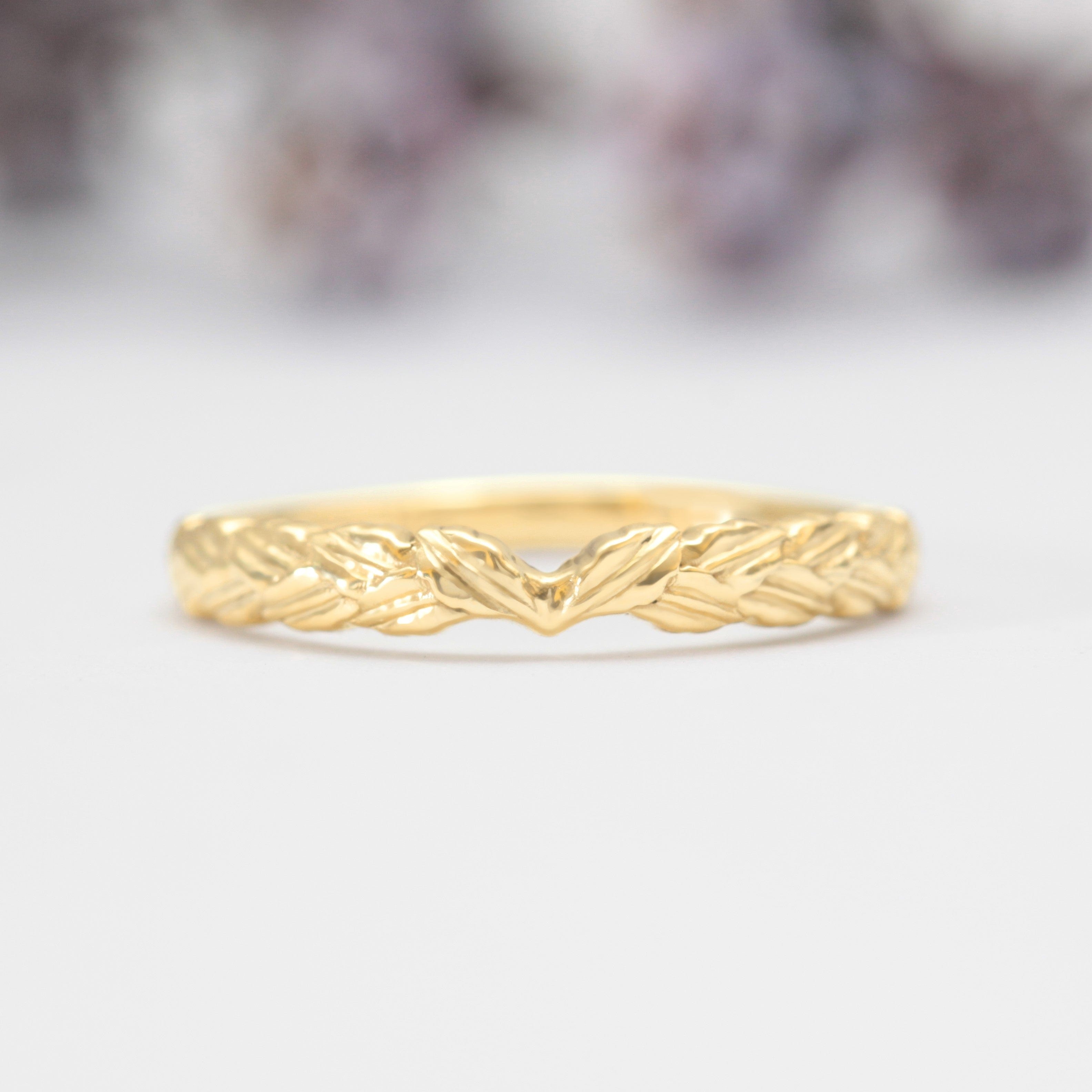 Bay Laurel Leaf Wedding Ring - Vinny & Charles