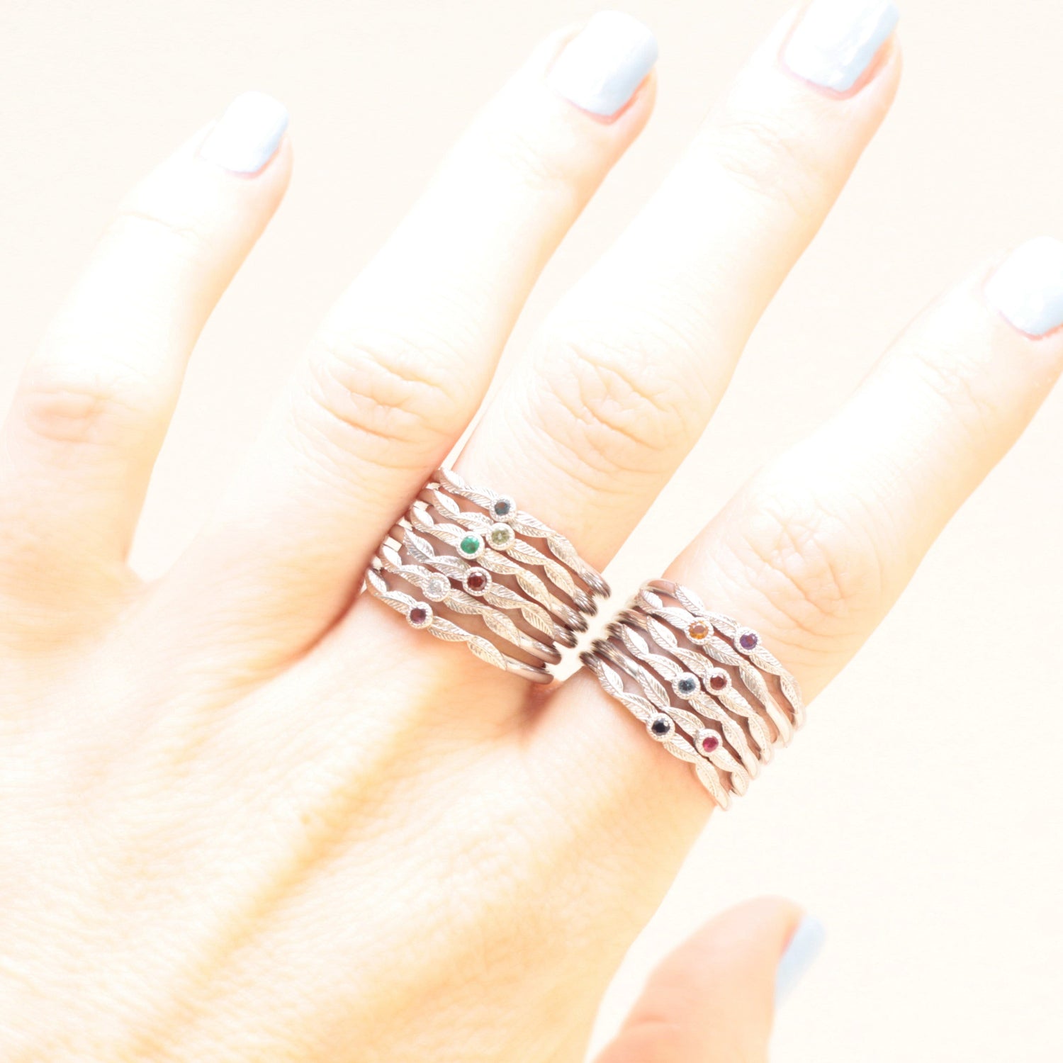 Emerald Birthstone Leaf Ring - Vinny & Charles