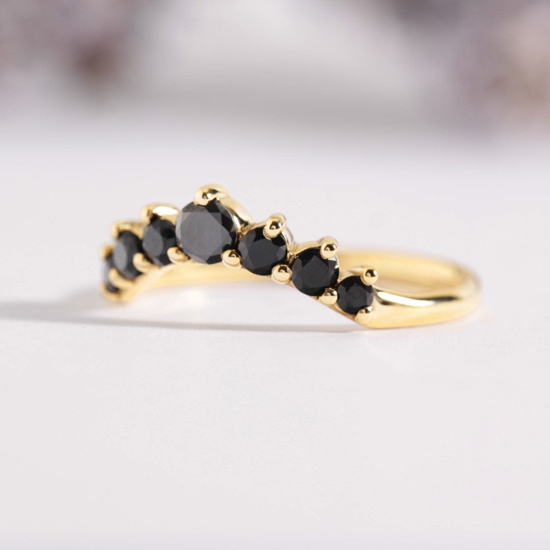 Black Diamond Crown Wedding Band - Vinny & Charles