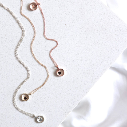 Heart charm necklace in 14k gold - Vinny & Charles