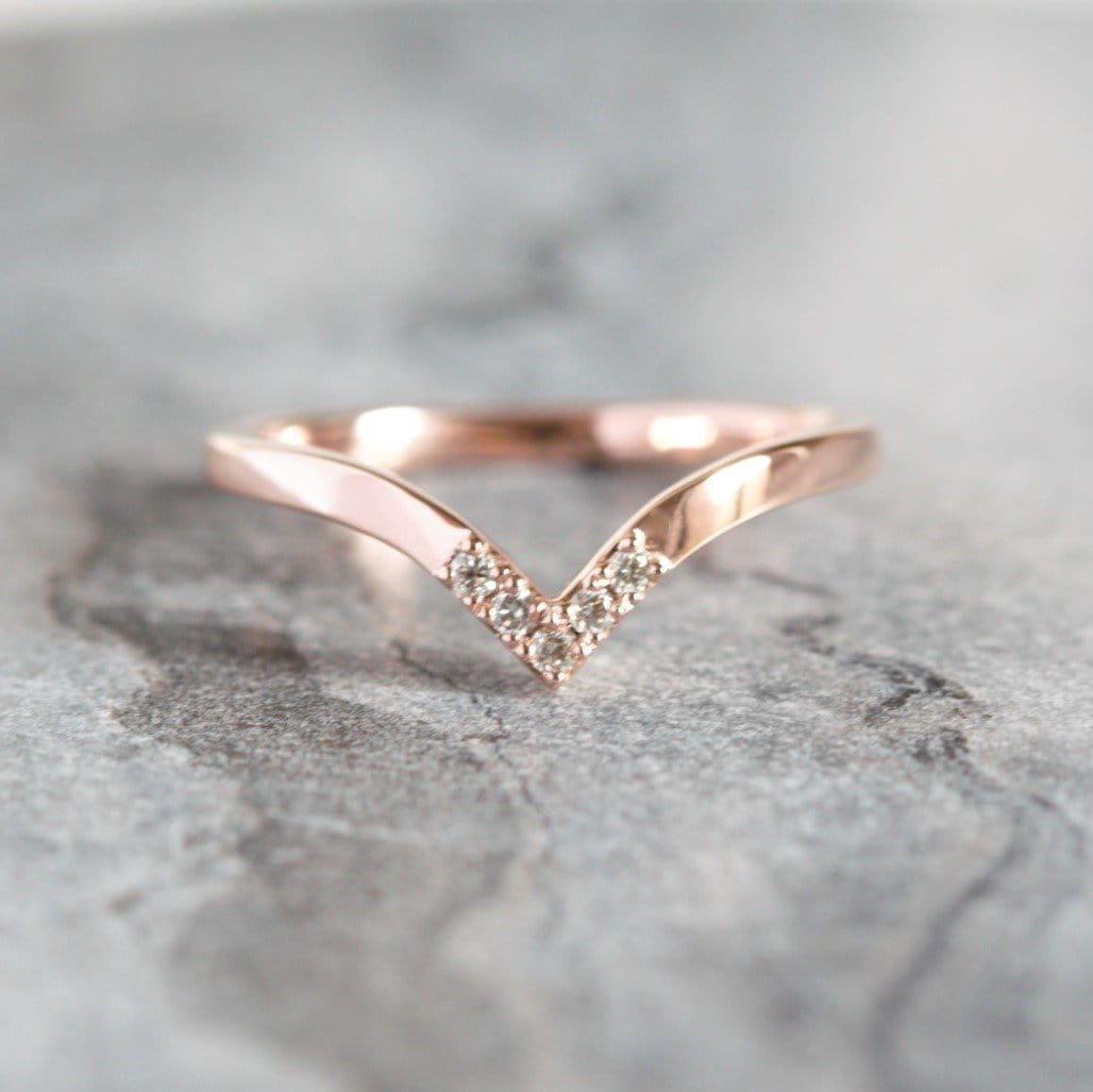 Chevron Diamond Wedding Ring - Vinny & Charles