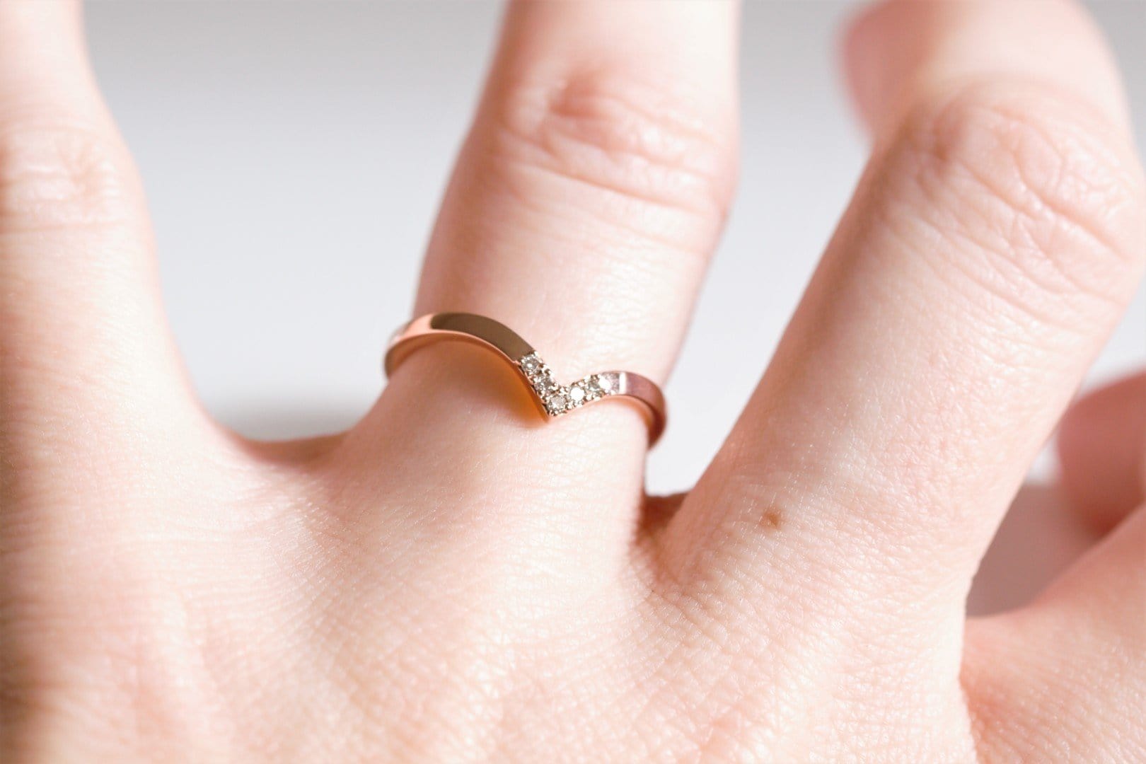 Chevron Diamond Wedding Ring - Vinny & Charles