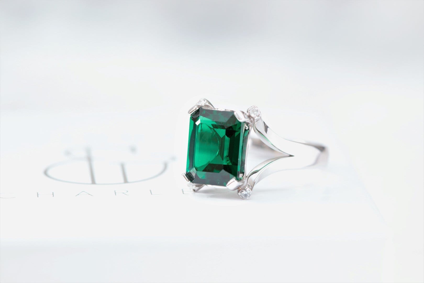 Emerald and Diamond Engagement Ring - Vinny & Charles