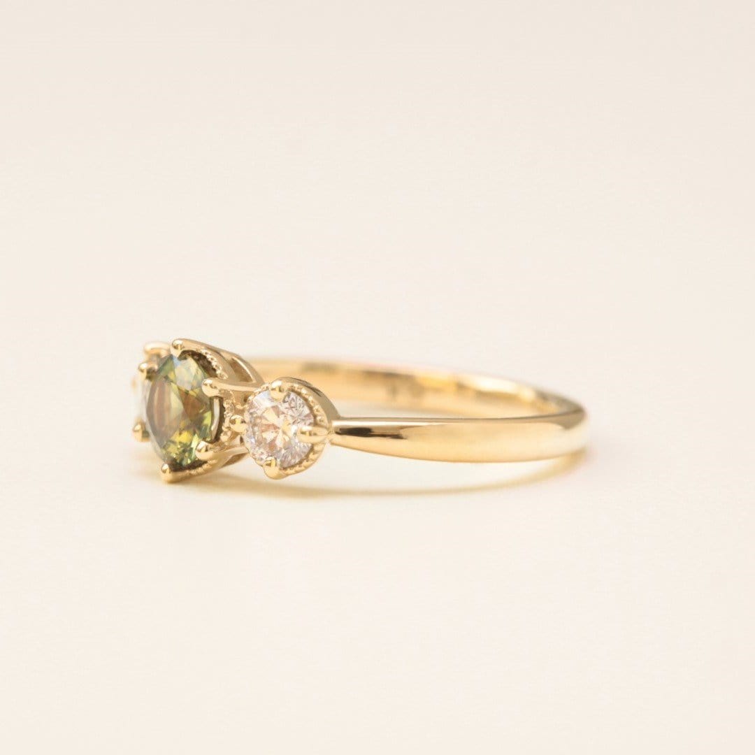 Green Sapphire Engagement Ring - Vinny & Charles