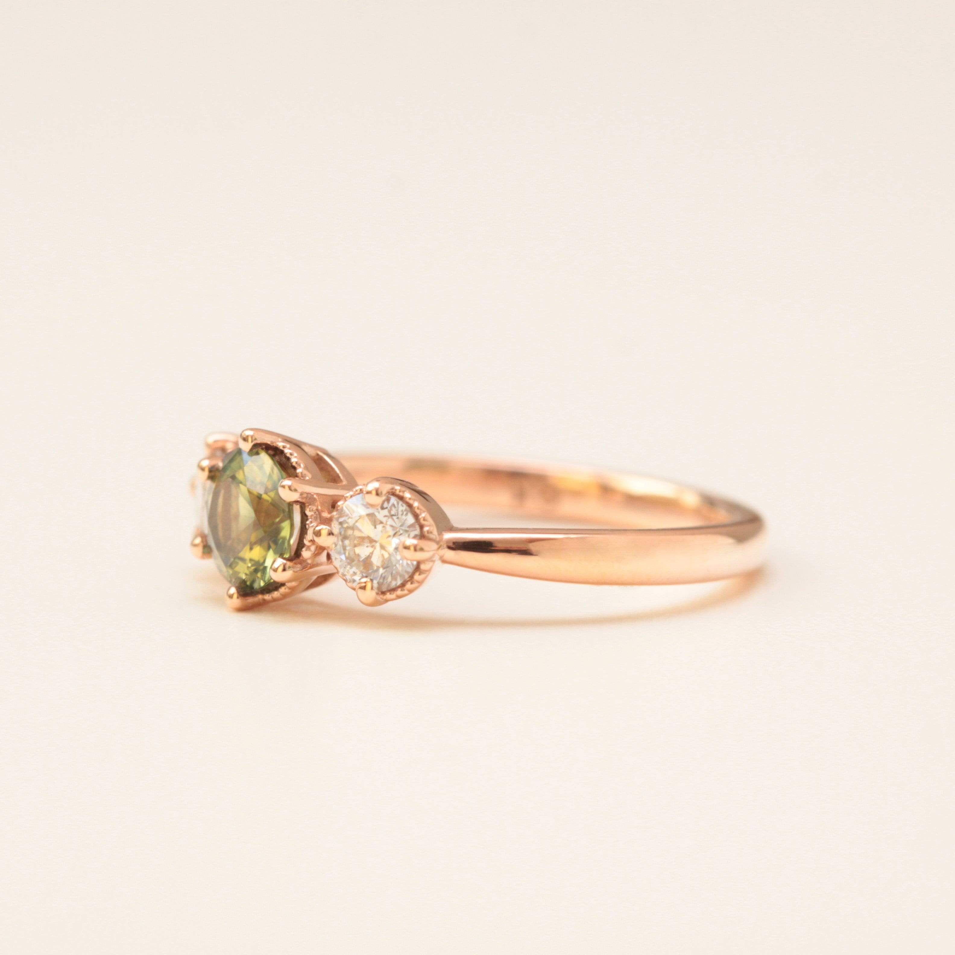 Green Sapphire Engagement Ring - Vinny & Charles
