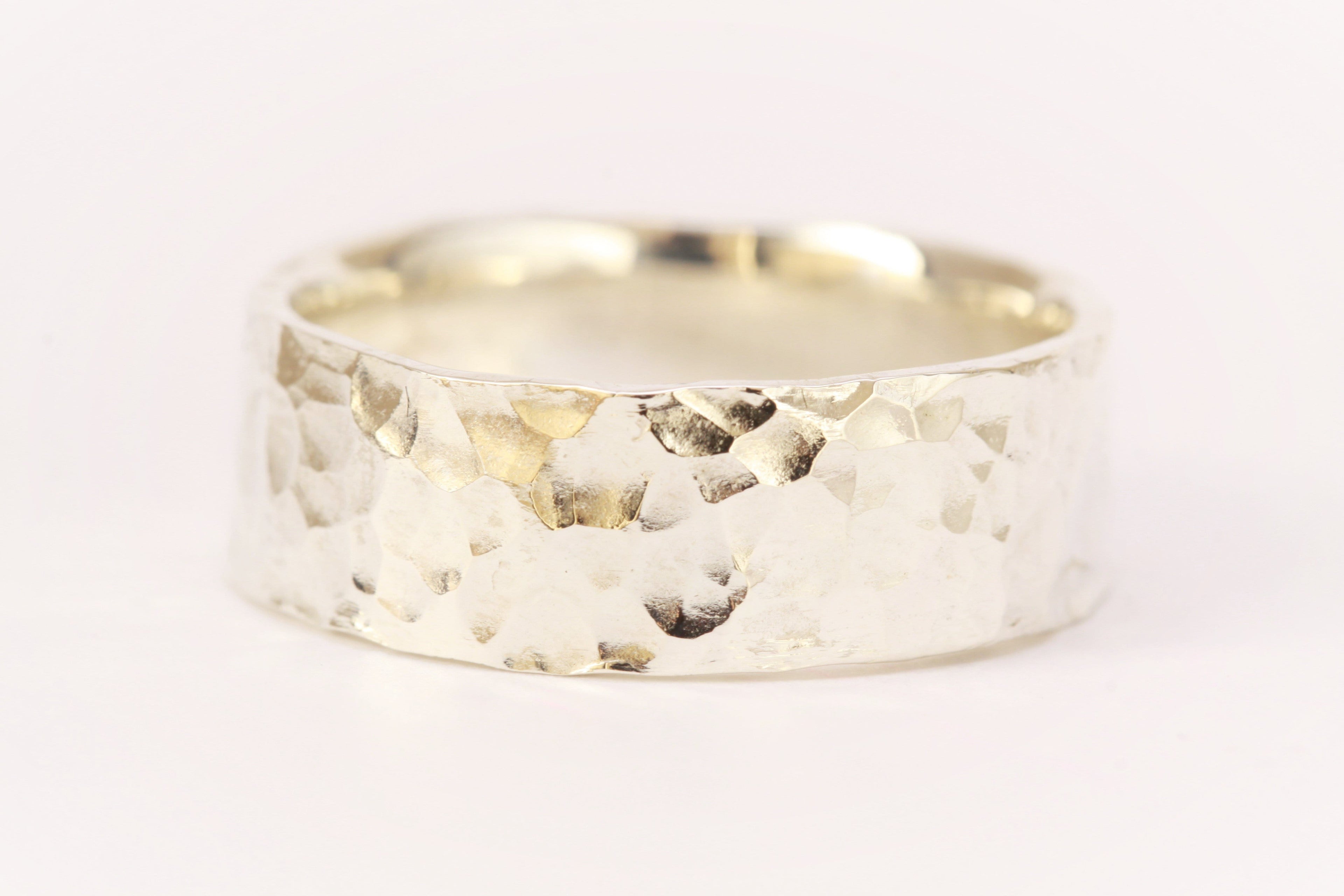 Hammered Mens Wedding Ring - Vinny & Charles