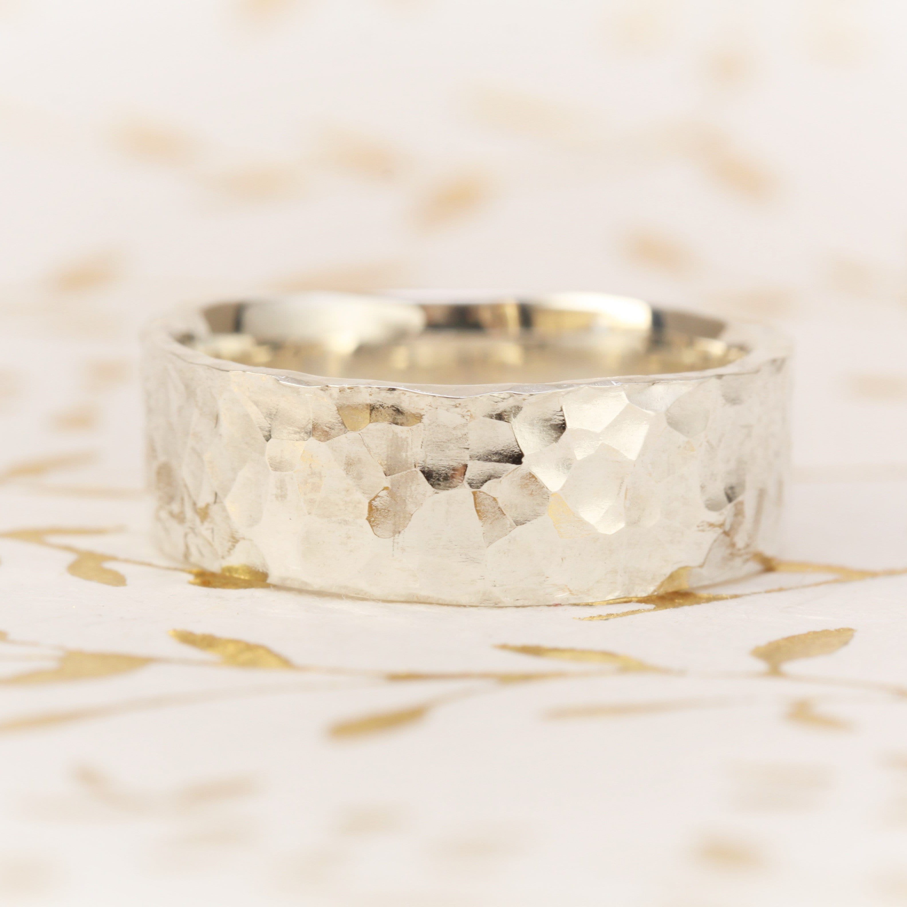 Hammered Mens Wedding Ring - Vinny & Charles