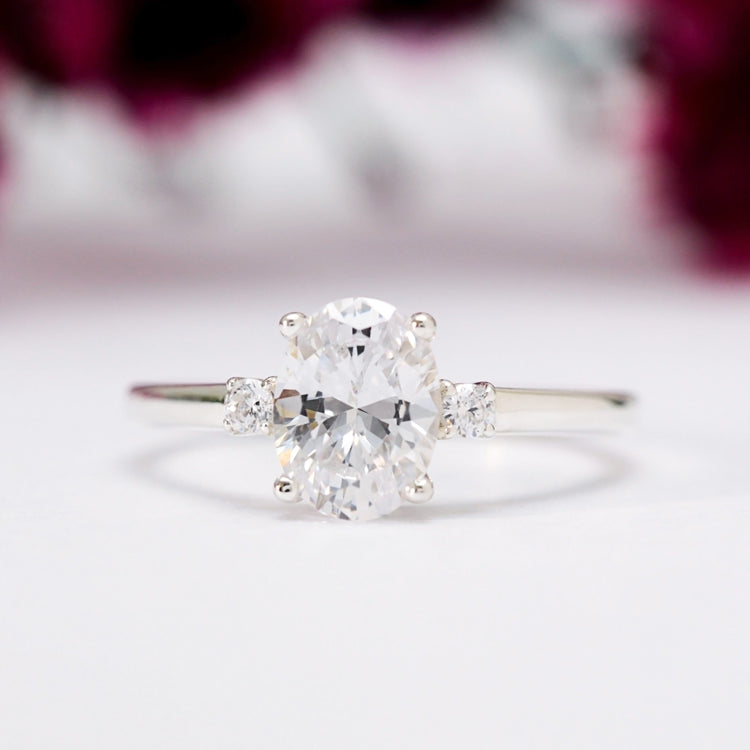 Oval Moissanite Trilogy Ring - Vinny & Charles