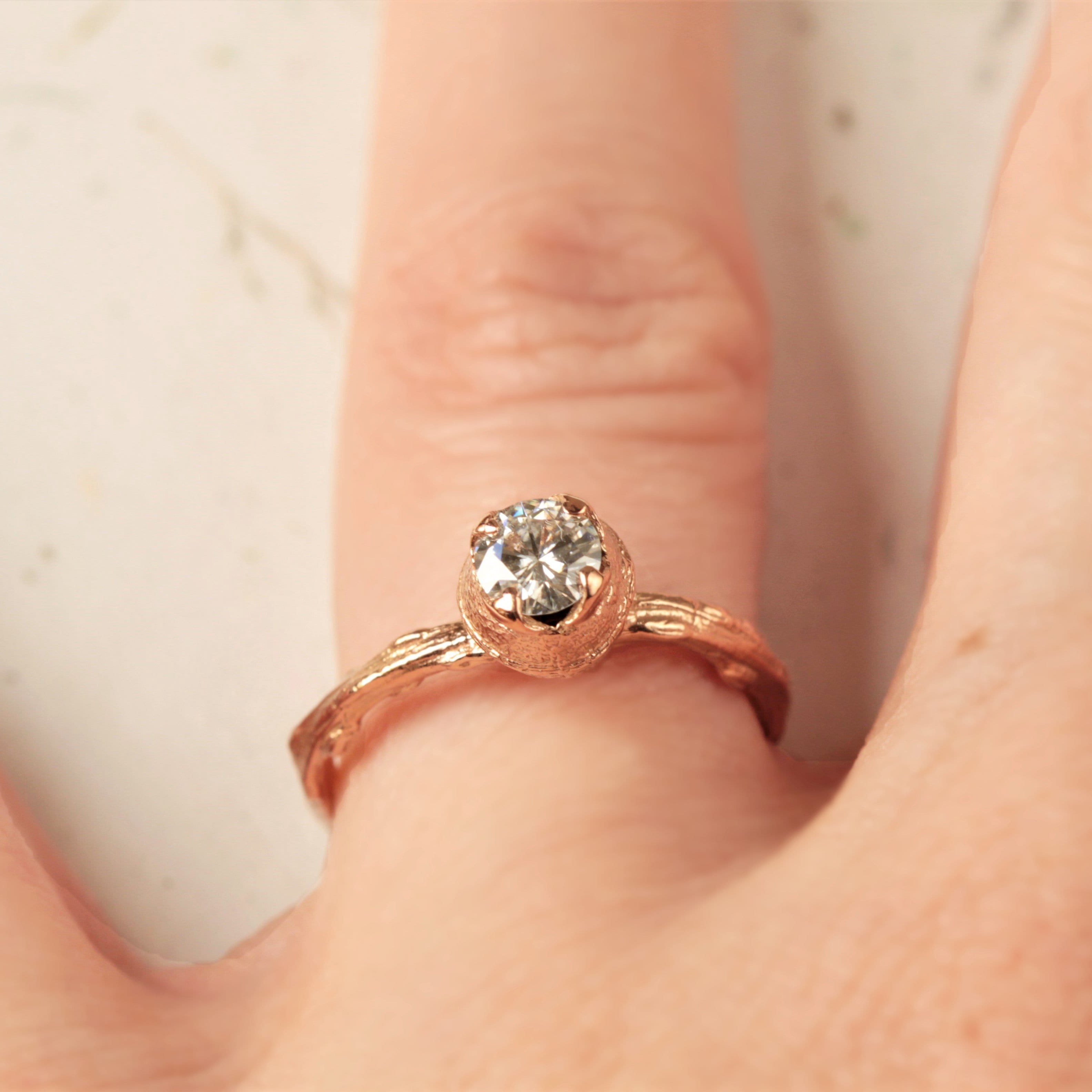 Moissanite Twig Engagement Ring - Vinny & Charles