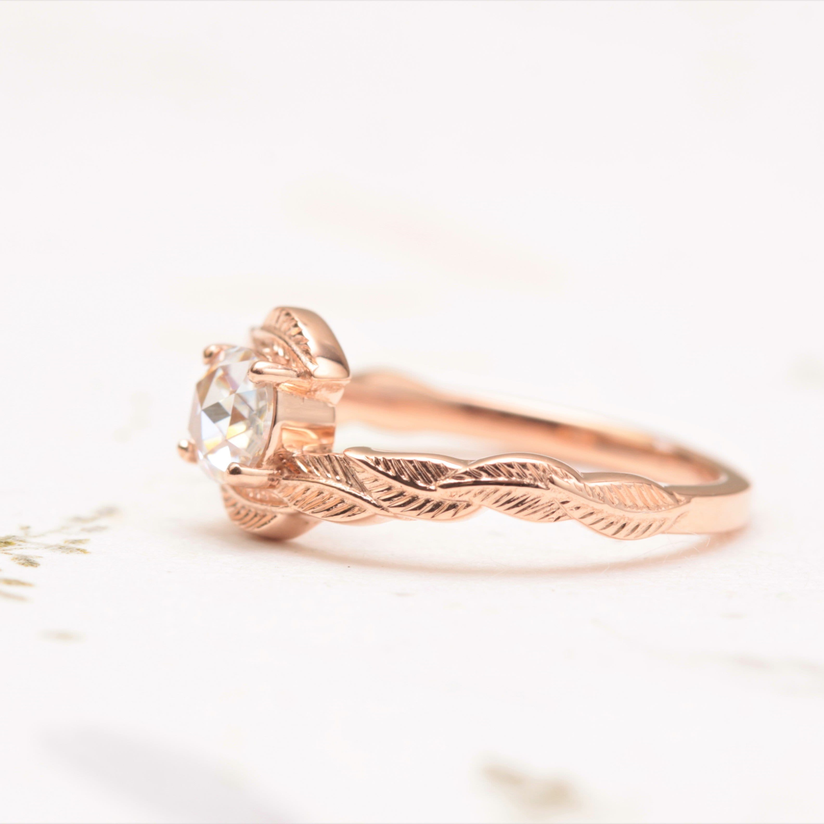 Moissanite Leaf Engagement Ring - Vinny & Charles