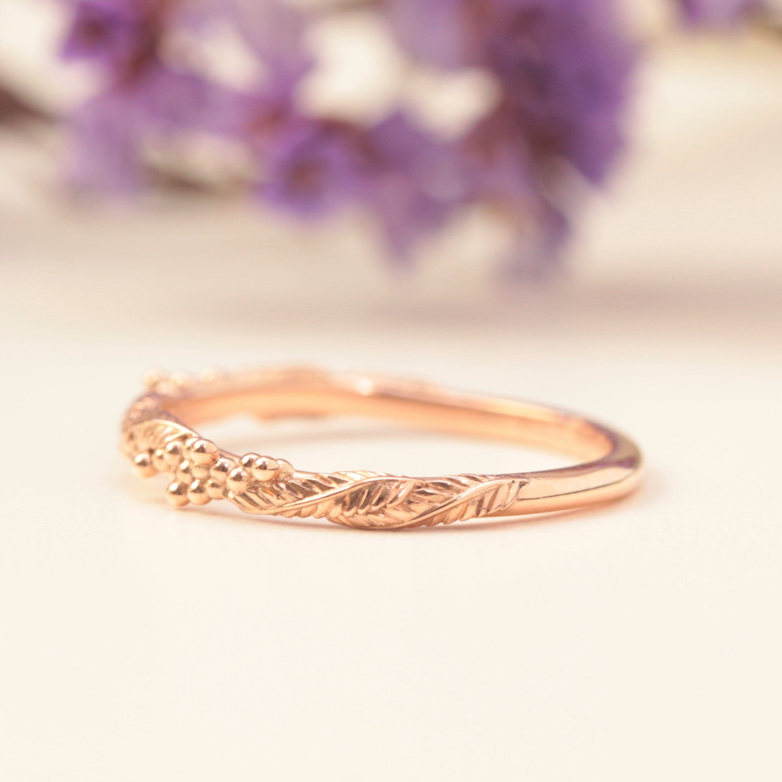 Wattle Leaf Wedding Ring Set - Vinny & Charles
