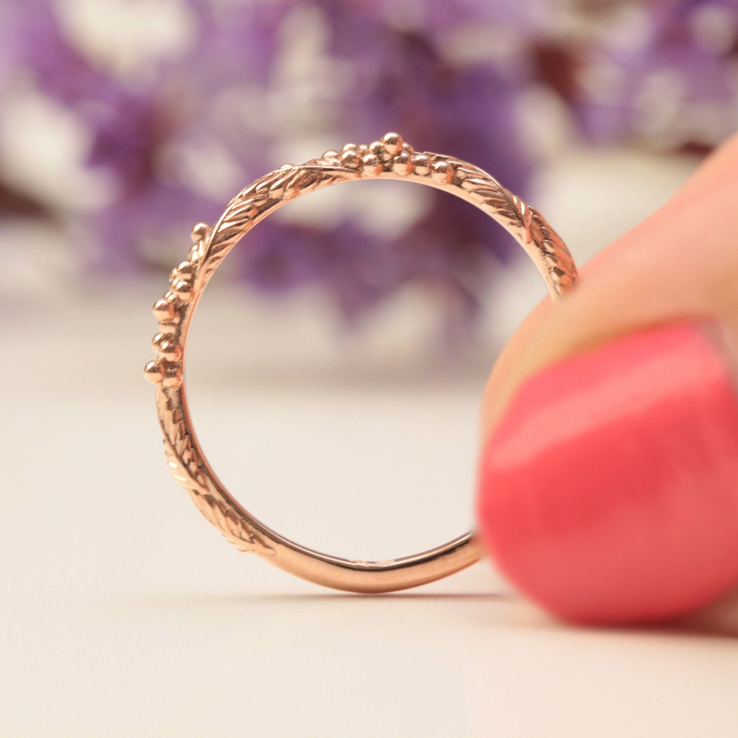 Wattle Leaf Wedding Ring Set - Vinny & Charles