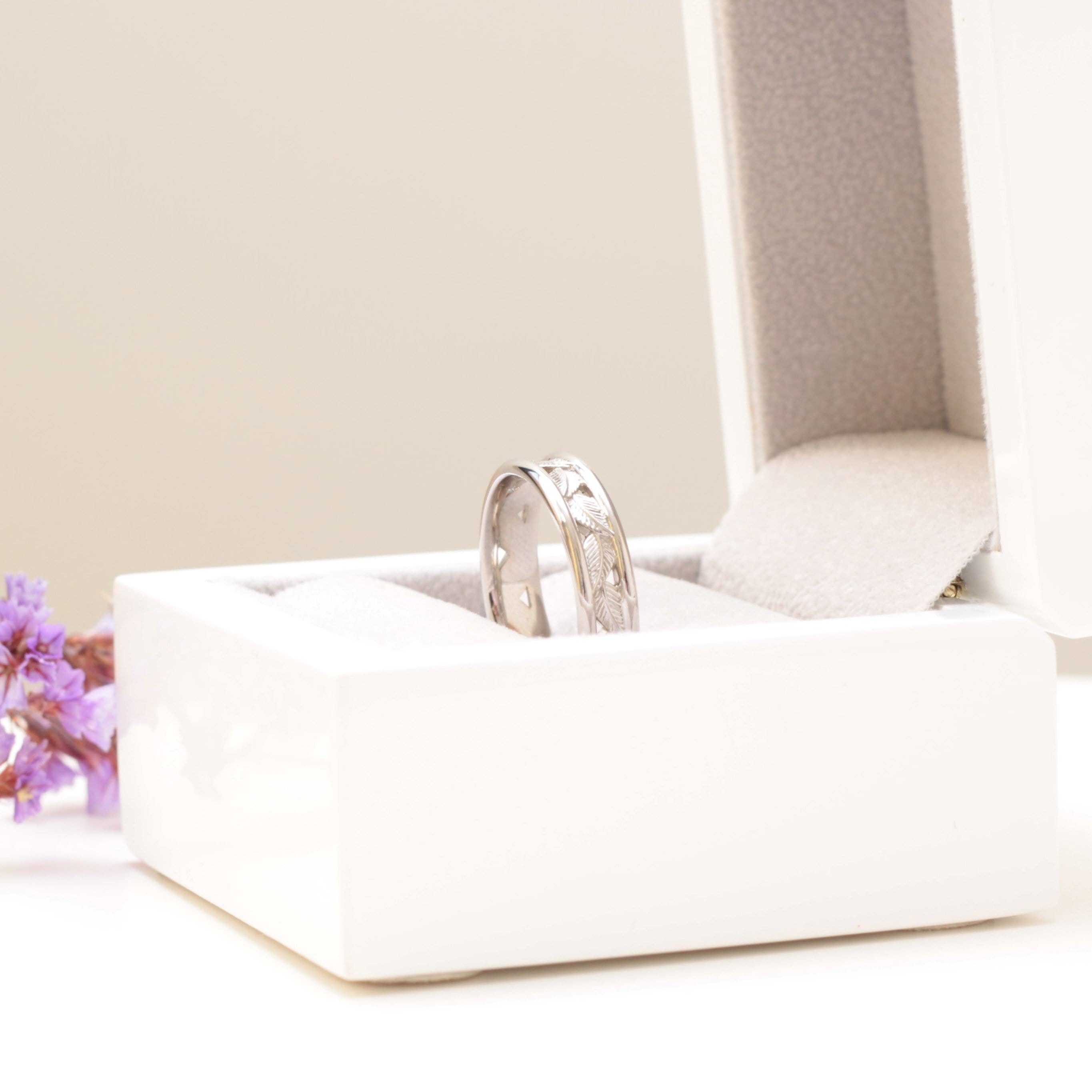 Eternity Leaf Wedding Ring Set - Vinny & Charles