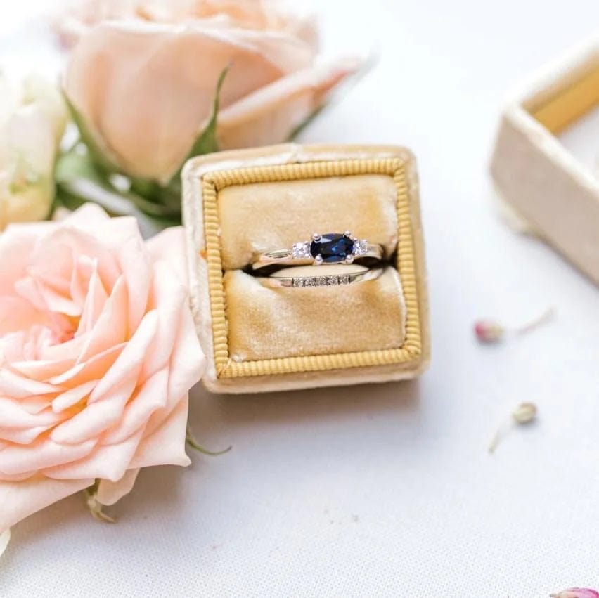 Blue Sapphire and Diamond Ring