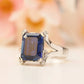 Blue Sapphire Diamond Engagement Ring