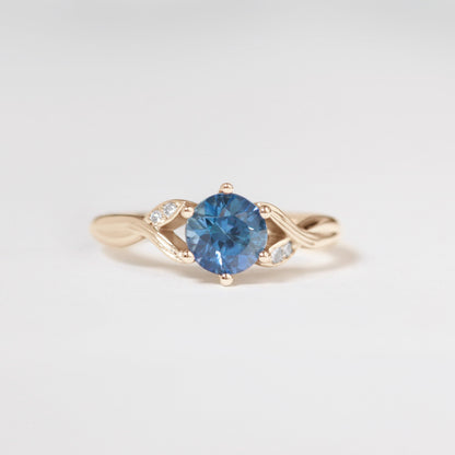 Elaria Lab-Created Blue Sapphire &amp; Diamond Twig Engagement Ring | Nature-Inspired Elvish Design