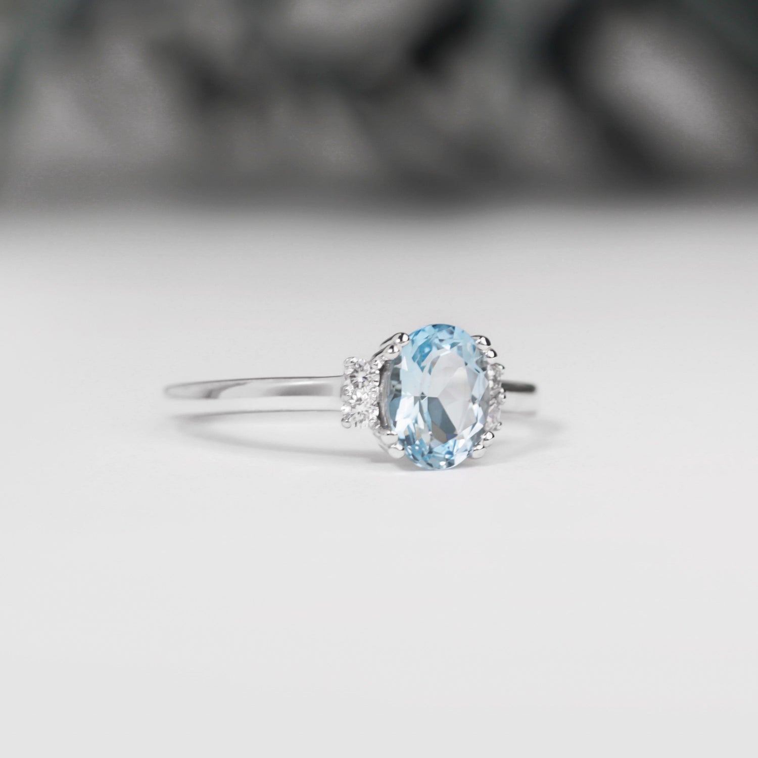 Oval Aquamarine and Diamond Ring - Vinny &amp; Charles