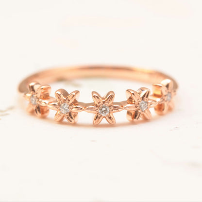 Diamond Flower Wedding Band - Vinny &amp; Charles