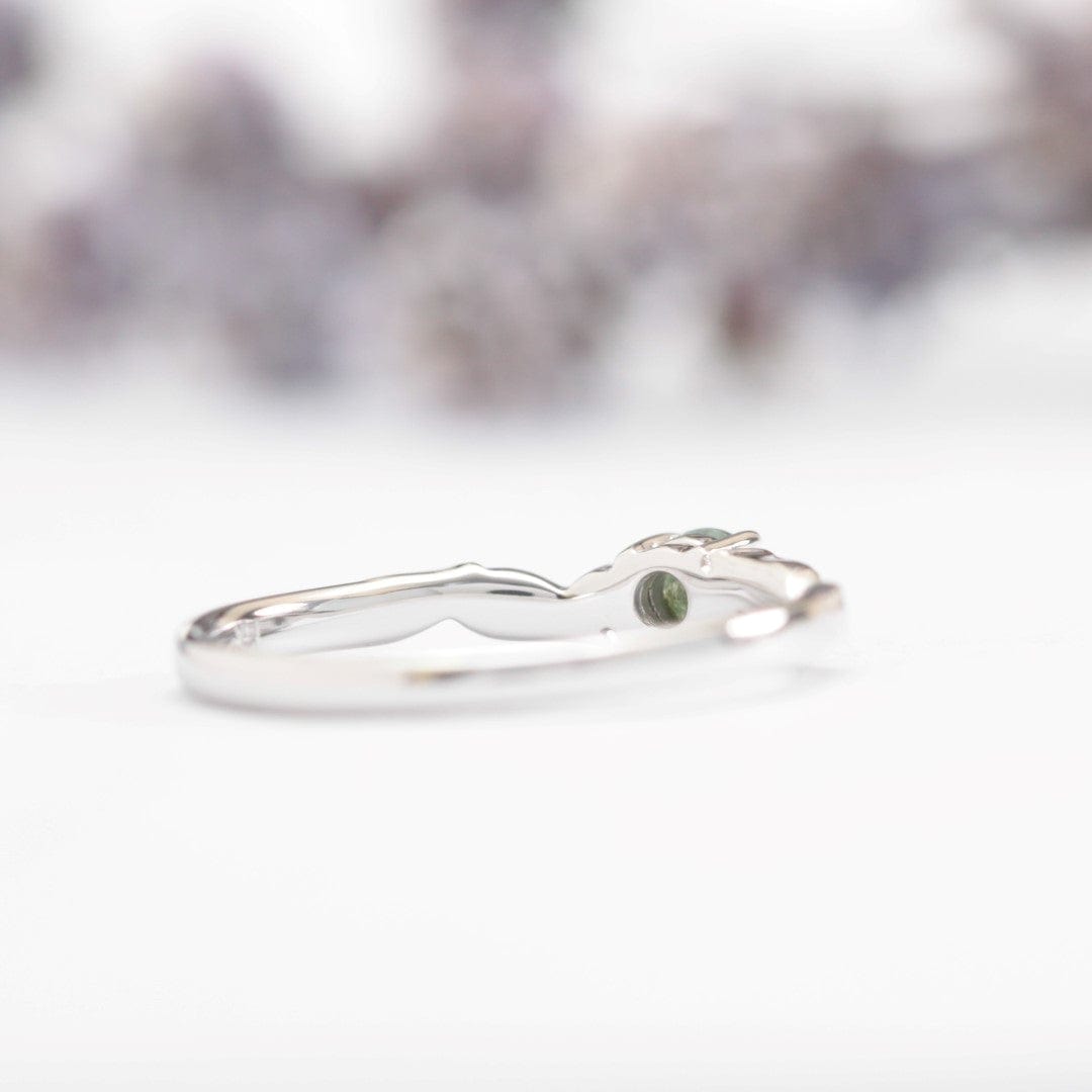 Moss Agate Leaf Engagement Ring - Vinny & Charles