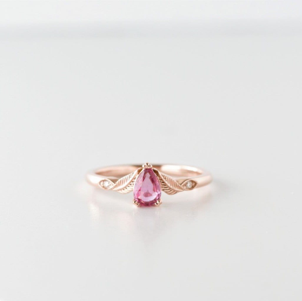 Pink Sapphire Leaf Engagement Ring - Vinny &amp; Charles