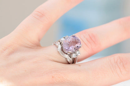 Pink amethyst diamond engagement ring - Vinny &amp; Charles