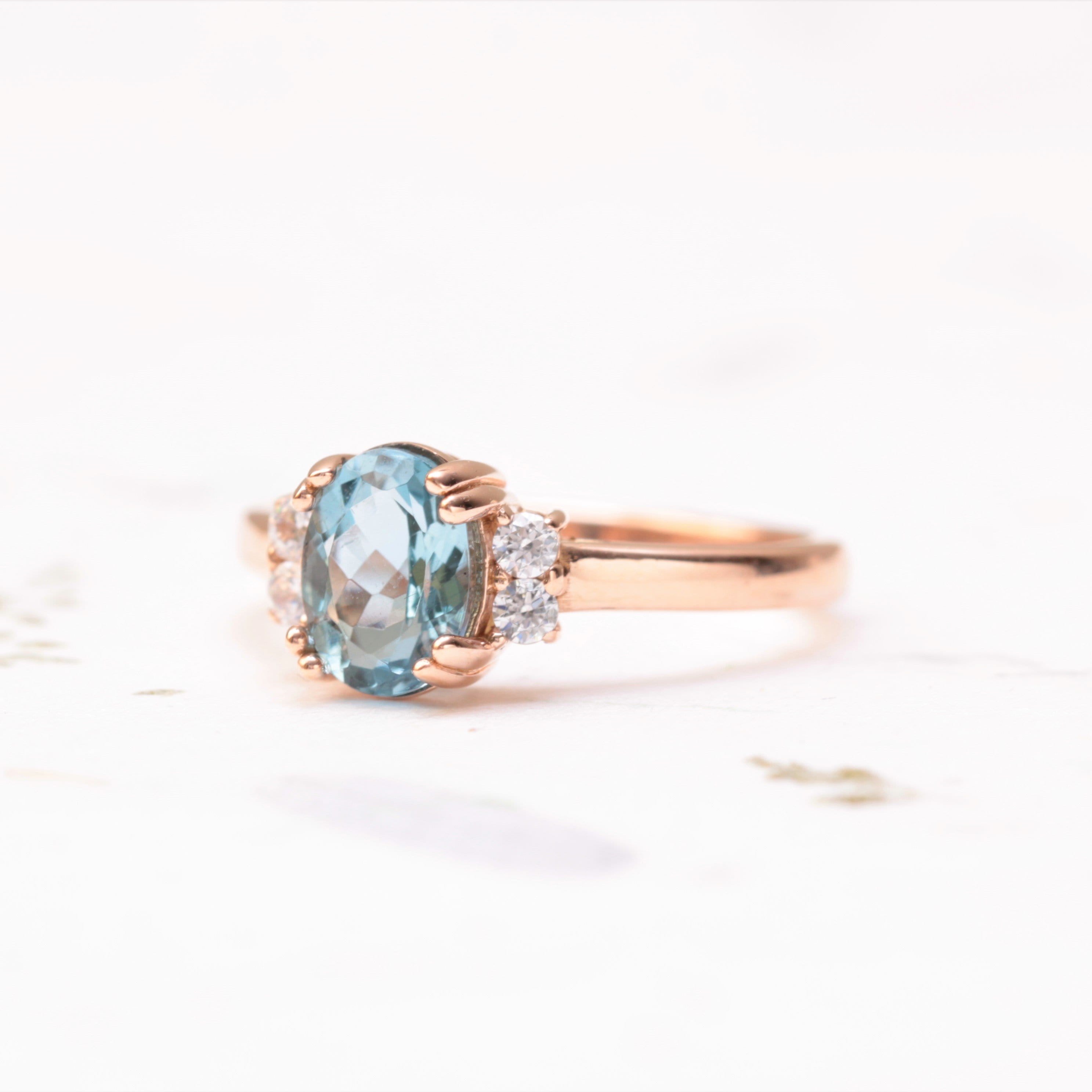 Aquamarine and Diamond Engagement Ring - Vinny &amp; Charles