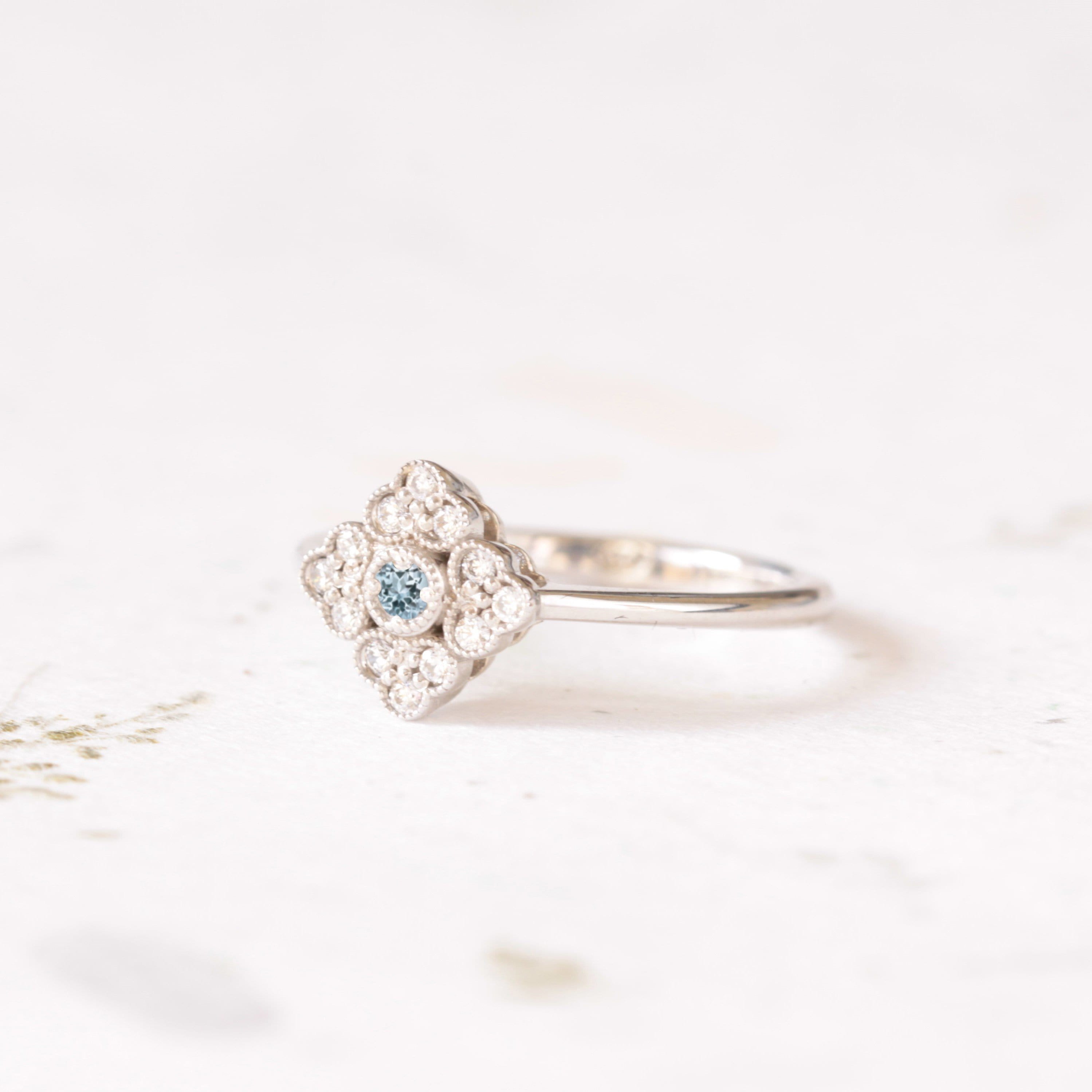 Antique style Aquamarine engagement ring - Vinny &amp; Charles