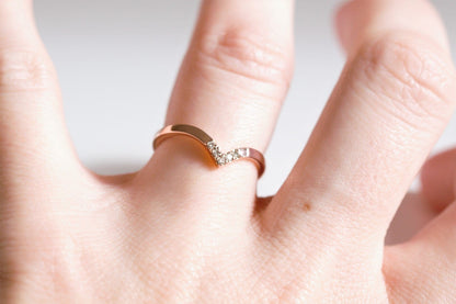 Chevron Diamond Wedding Ring - Vinny &amp; Charles