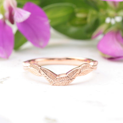 Curved leaf wedding ring - Vinny &amp; Charles