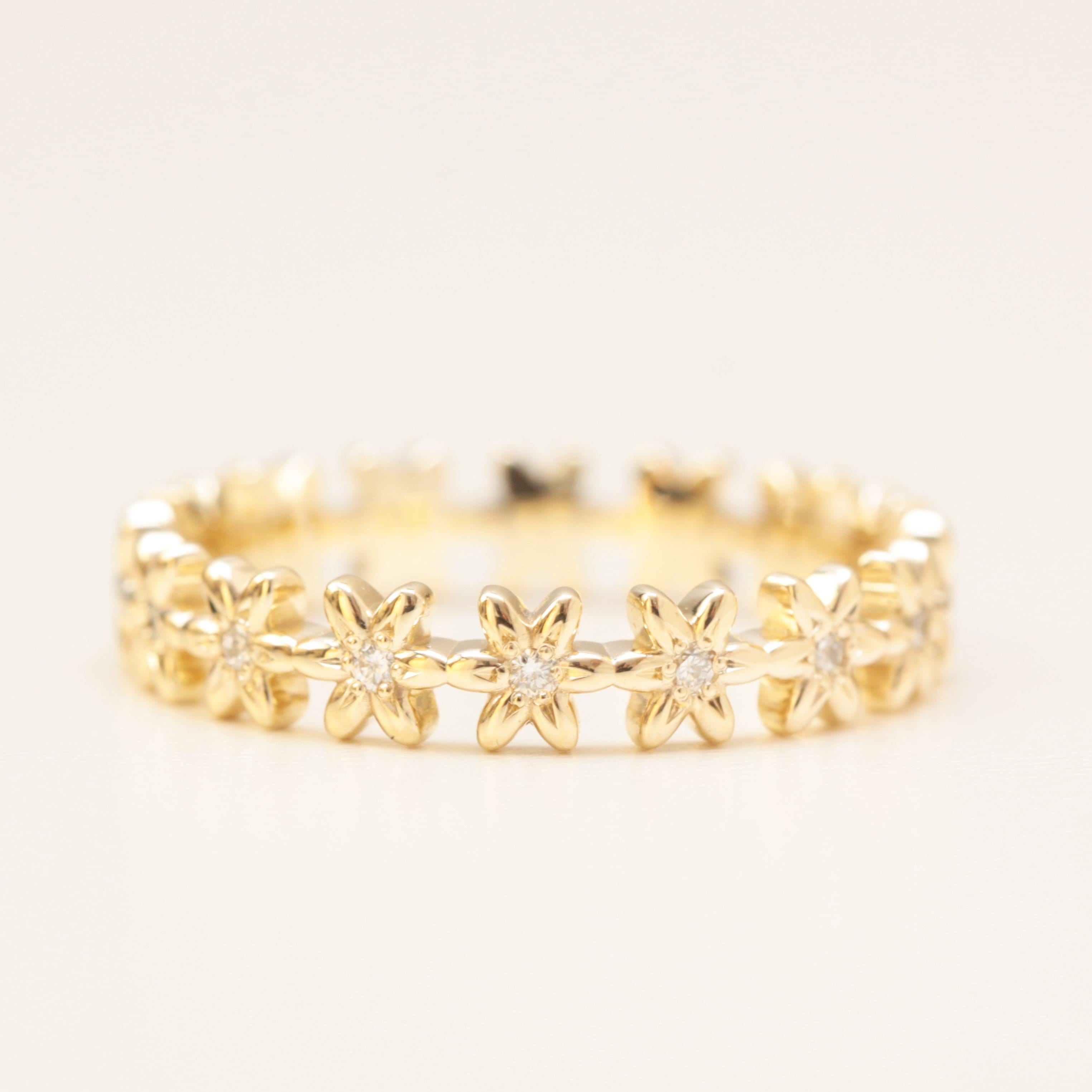 Diamond Eternity Flower Wedding Band - Vinny &amp; Charles