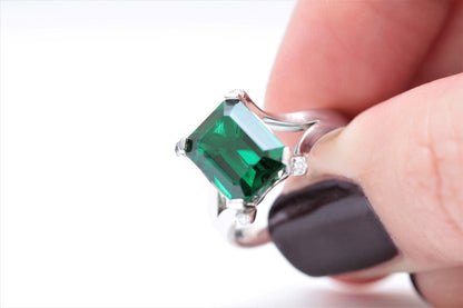 Emerald and Diamond Engagement Ring - Vinny &amp; Charles