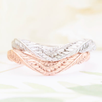 Foliage Leaf Wedding Ring - Vinny &amp; Charles