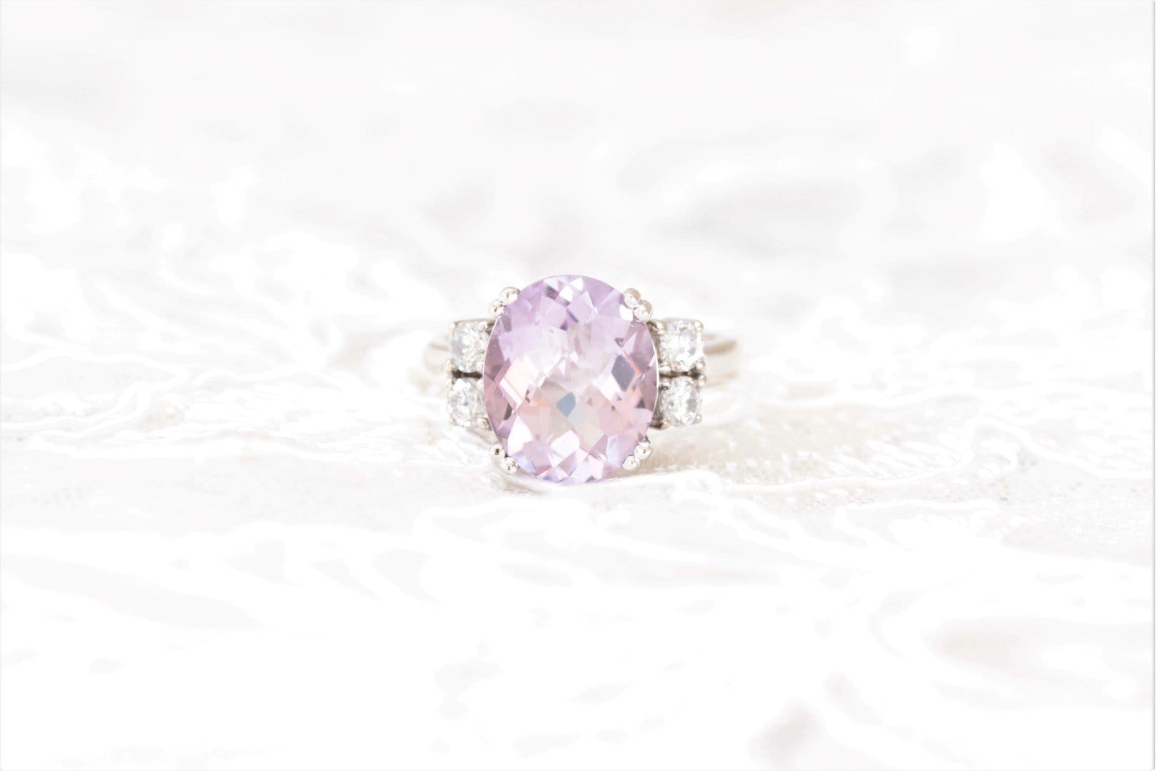 Pink amethyst diamond engagement ring - Vinny &amp; Charles