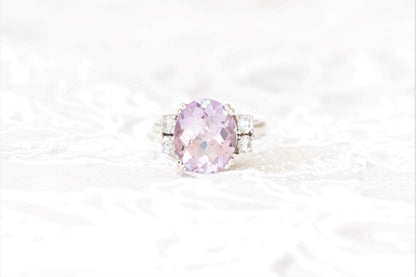 Pink amethyst diamond engagement ring - Vinny &amp; Charles