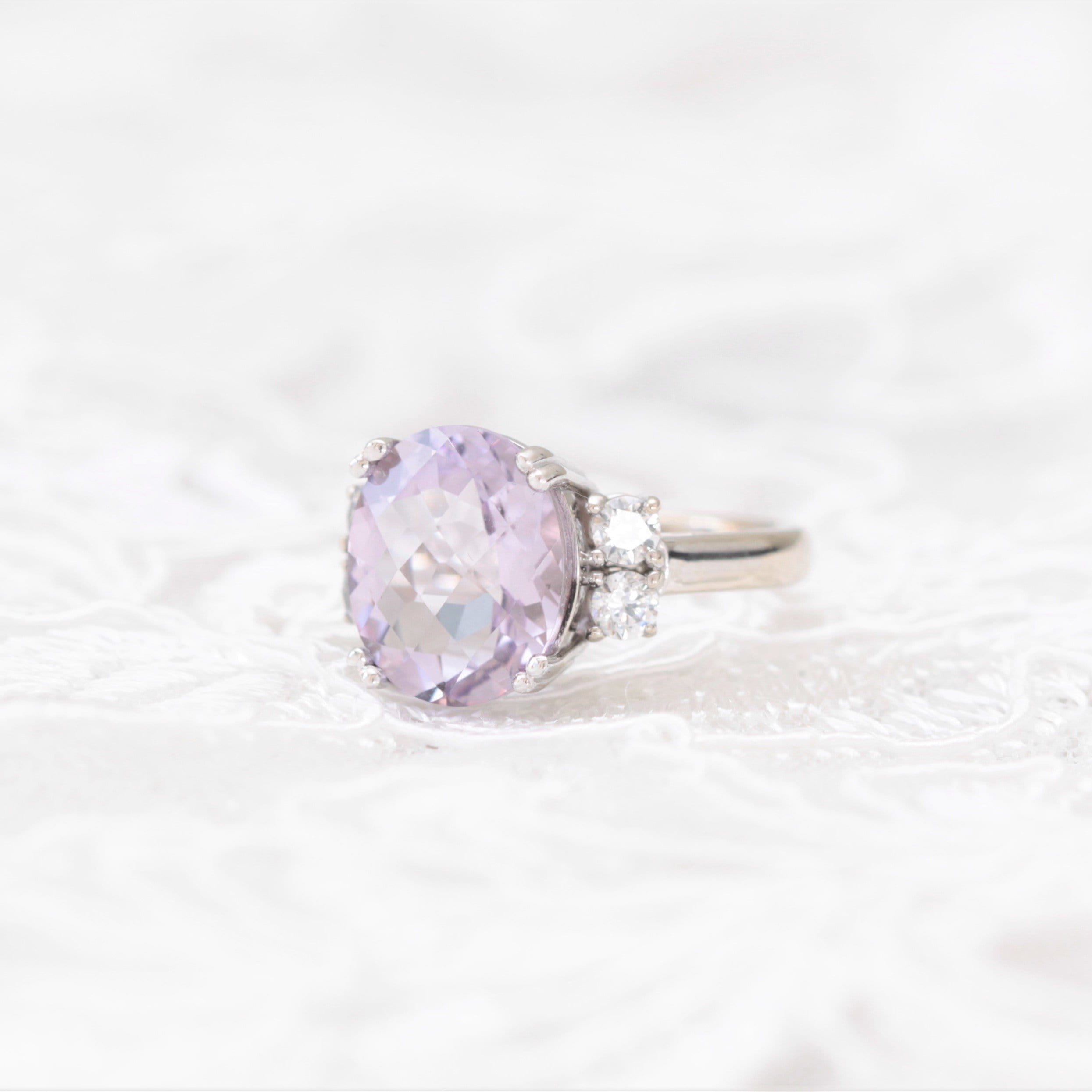 Pink amethyst diamond engagement ring - Vinny &amp; Charles