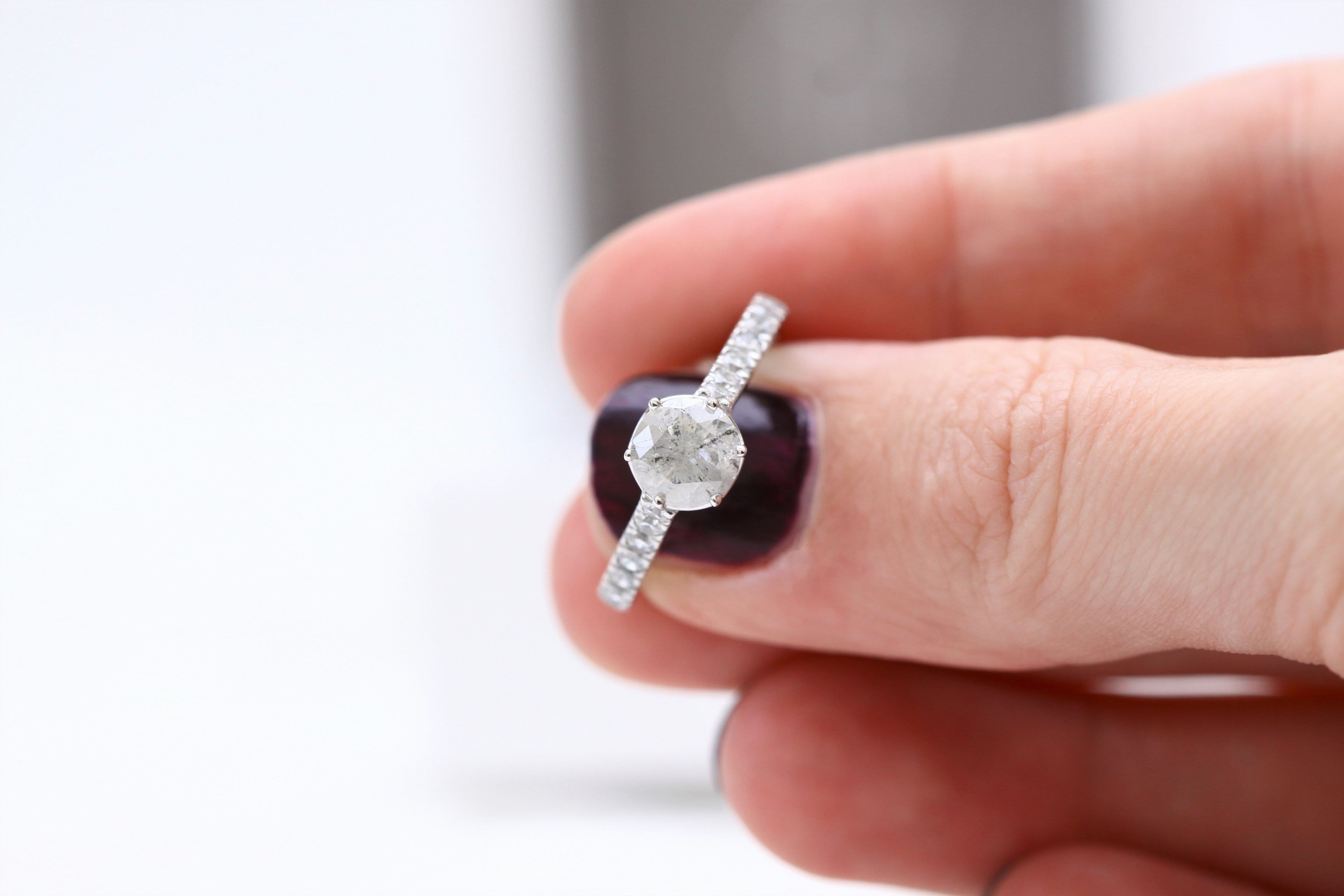 Salt and Pepper Diamond Engagement Ring - Vinny &amp; Charles