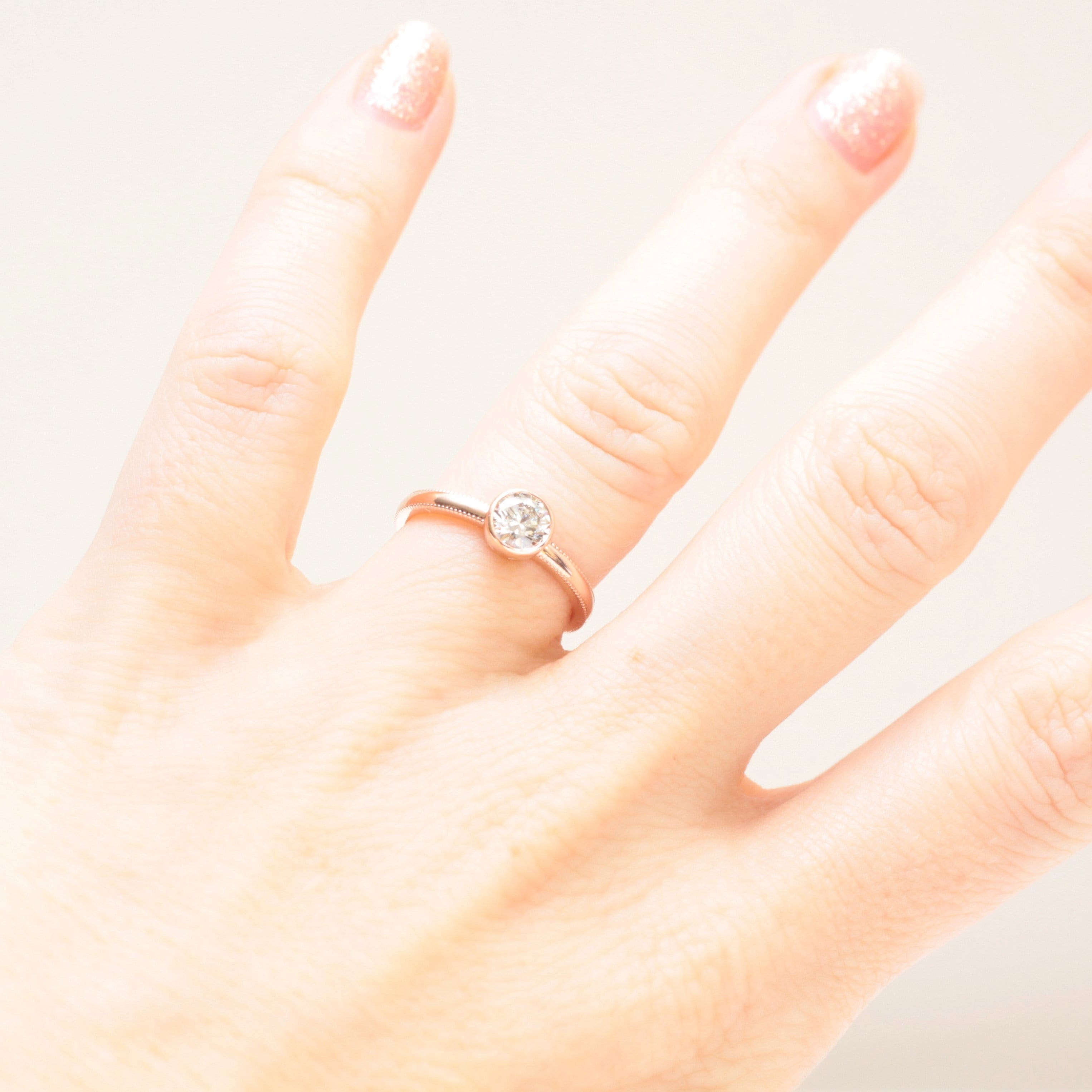 Milgrain diamond engagement ring - Vinny &amp; Charles
