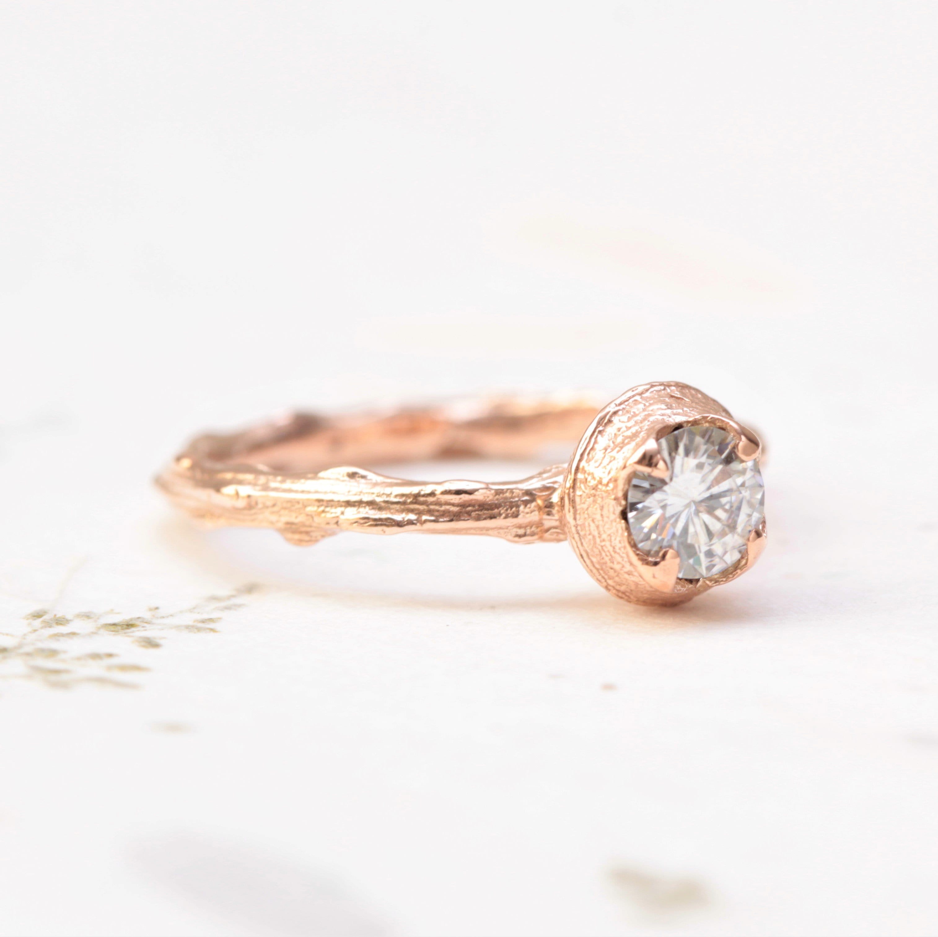 Moissanite Twig Engagement Ring - Vinny &amp; Charles